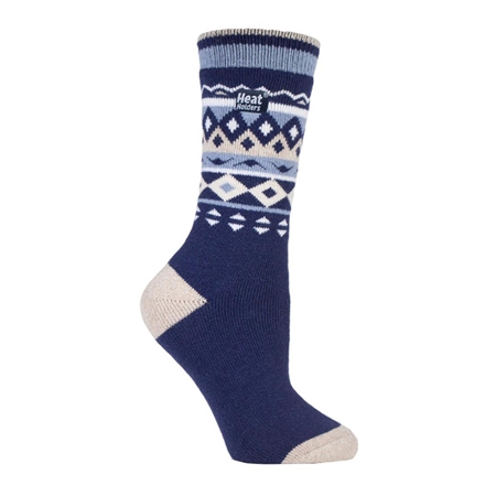 Θερμικές Κάλτσες Γυναικείες Μπλε Heat Holders Jacquard Lite Socks Navy-Cream 80023NC