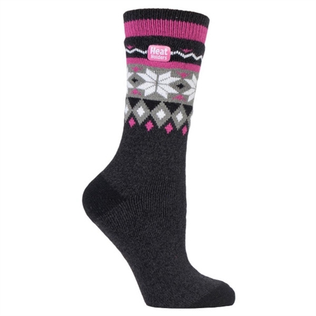 Θερμικές Κάλτσες Γυναικείες Μαύρο-Ανθρακί Heat Holders Jacquard Lite Socks Black-Charcoal 80023BC